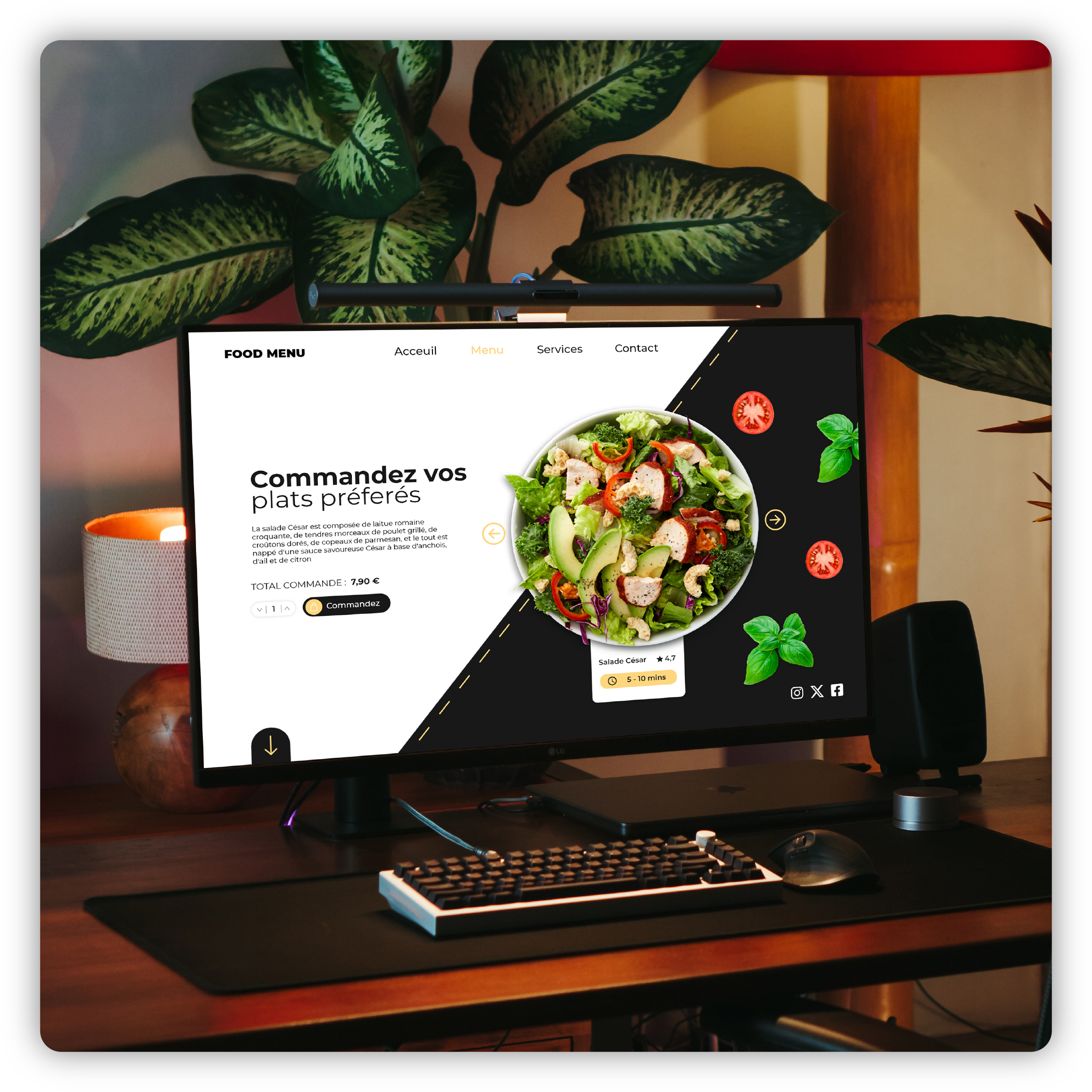 Mise en avant Food menu webdesign